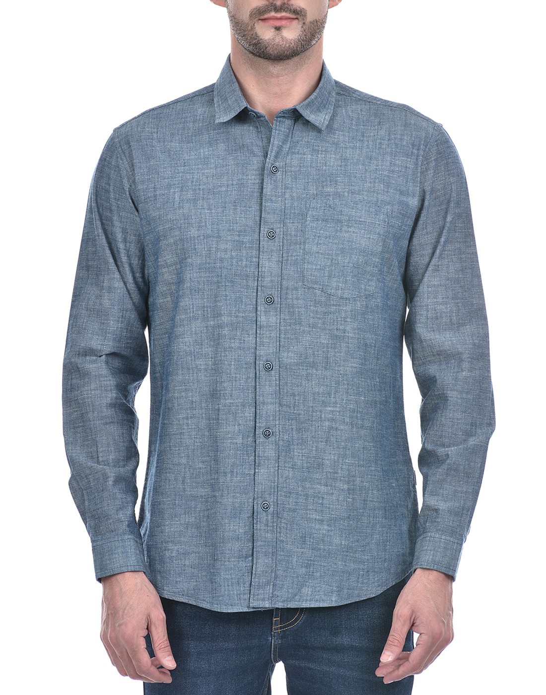 Numero Uno Men Solid Light Blue Shirt